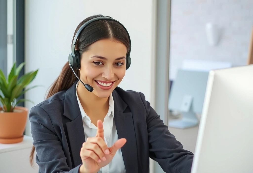 Illustration of a customer service representative answering a call